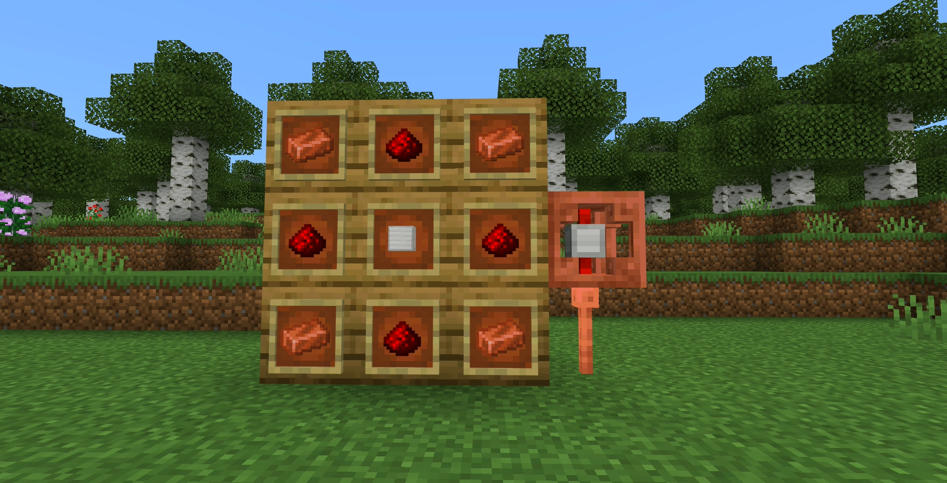 The recipe for the Redstone Engine in Minecraft Bedrock Edition for the Redstone Engine Expansion Add-On